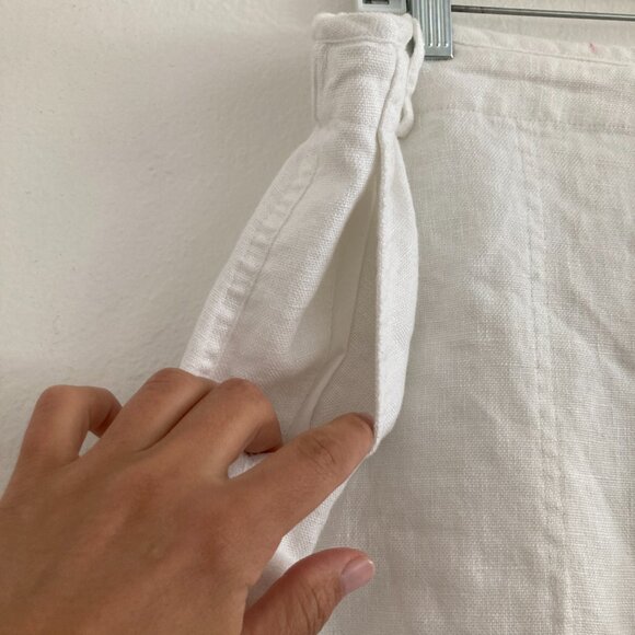 Charter Club 100% Linen White Cropped Pants Katherine Fit Beach Coast Size 16W - Picture 4 of 9